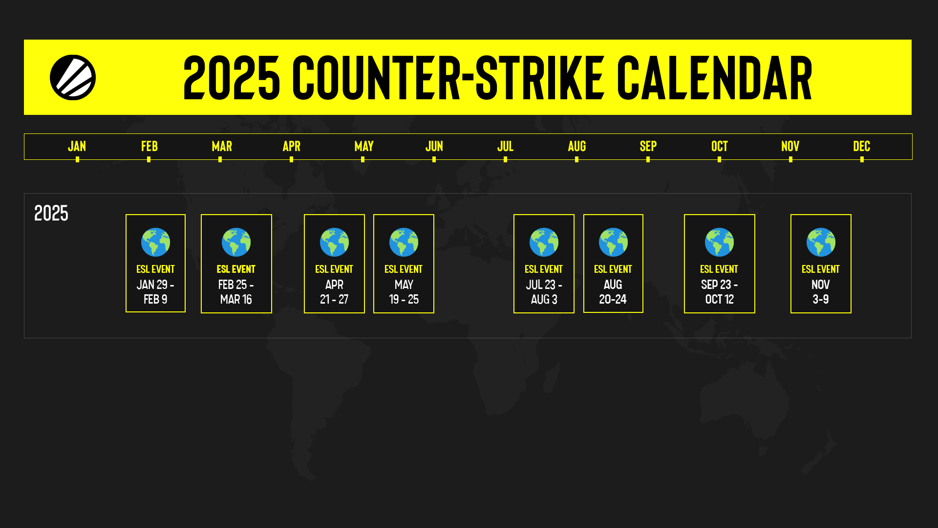 2025 CounterStrike Calendar ESL Pro Tour